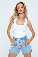 Майка женская базовая трикотажная боксерка белая. Модель Lotta Eldar