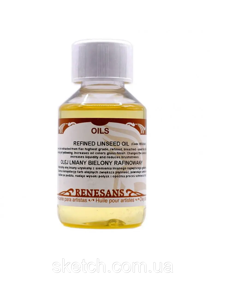 Льняна олія рафінована Refined linseed oil, рафінована, Renesans, 100мл