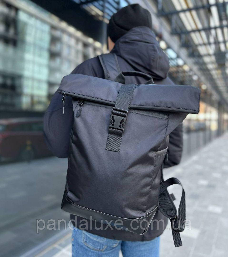 Рюкзак RollTop ролл чорний міський спортивний туристичний
