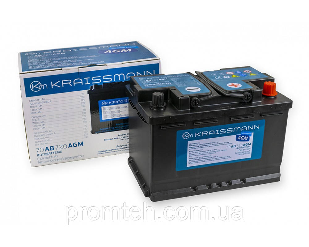 Автомобільний акумулятор KRAISSMANN 70 AB 720 AGM