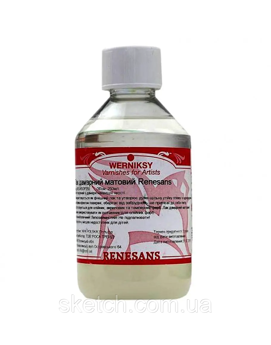 Даммарний лак Dammar Varnish Matt, матовий, Renesans, 250 мл, фото 1