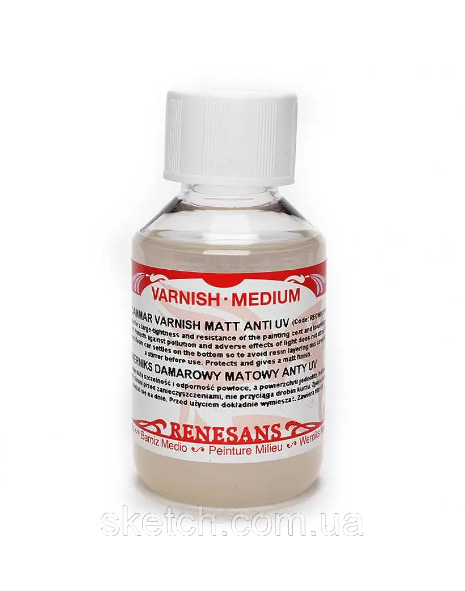 Даммарний лак Dammar Varnish Matt, матовий, Renesans, 100 мл, фото 1