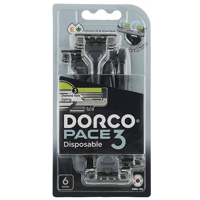 Станок для гоління Dorco Pace 3 для чоловіків одноразовий 3 леза 6 шт
