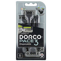 Станок для бритья Dorco Pace 3 для мужчин одноразовый 3 лезвия 6 шт