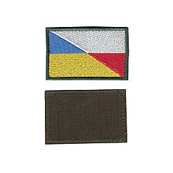 Шеврон ЗСУ, військовий / армійський, польсько-український прапор, на липучці,  5  см * 8 см