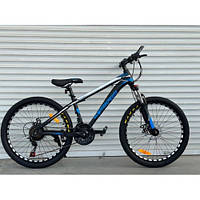 Велосипед підлітковий "topRider-611" 24 дюйми чорно-синій