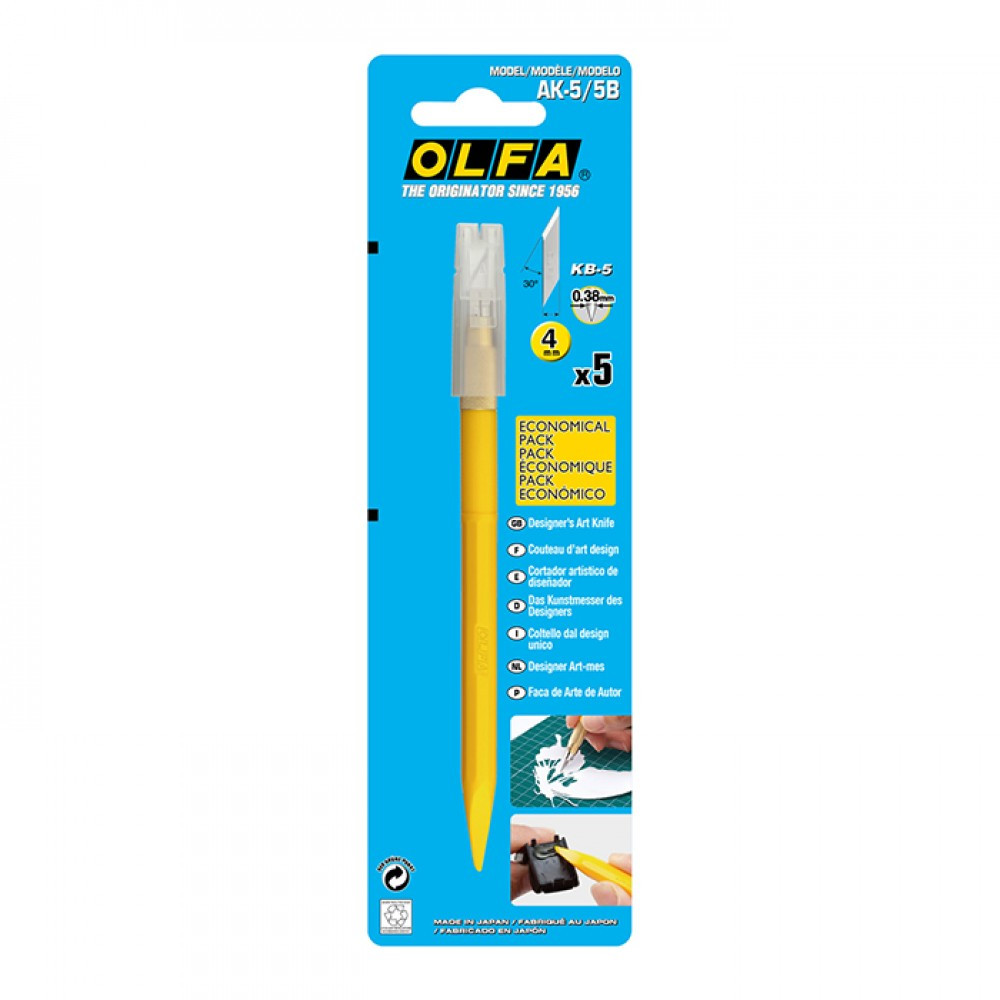 Макетний ніж-скальпель OLFA AK-5/5B 4 мм (в уп. 5 шт. лезвий), фото 1