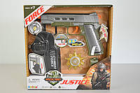 Игровой военный набор с 4 игровыми элементами, пистолет со световыми и звуковыми эффектами, в коробке, 34660
