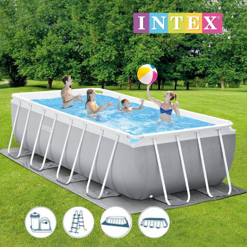 Каркасний басейн Intex 26796 - 7, 503 x 274 x 122 см (сходи, тент, підстилка, фільтр насос), фото 1