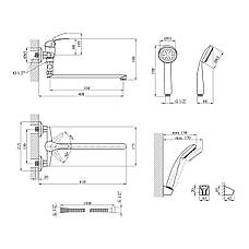 Змішувач для ванни Agua Leon — C070, фото 2