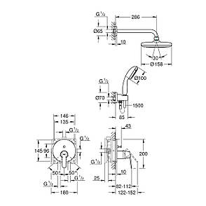 Душова система прихованого монтажу Grohe QuickFix Get Vitalio Start 210 25220001, фото 3