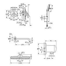 Душова система прихованого монтажу Grohe QuickFix Start UA25183007, фото 3