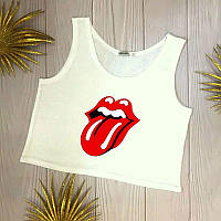 Жіночий літній топ з червоними губами
