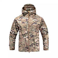 Тепла військова тактична Куртка Softshell для військових, Камуфляж Мультикам, S