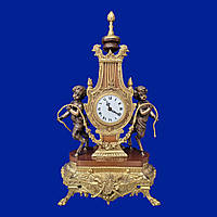 Бронзовые винтажные каминные часы "Фавны" арт. 0303