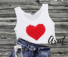 Жіночий літній топ з сердечком
