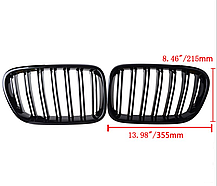 Решітка ноздрі BMW (БМВ) X3 series (F25) 2010-2014 -Матт 2 ребра, фото 6