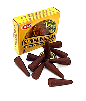 Благовония Sandal Vanilla "Сандал и Ваниль" Hem конусные Индия