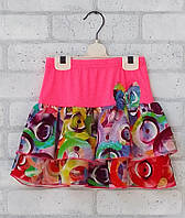 Трикотажная детская юбка, летняя розовая юбка на девочку