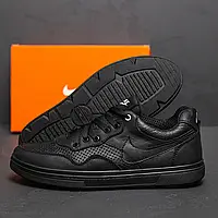 Кожаные кроссовки для мужчин черного цвета от украинского производителя