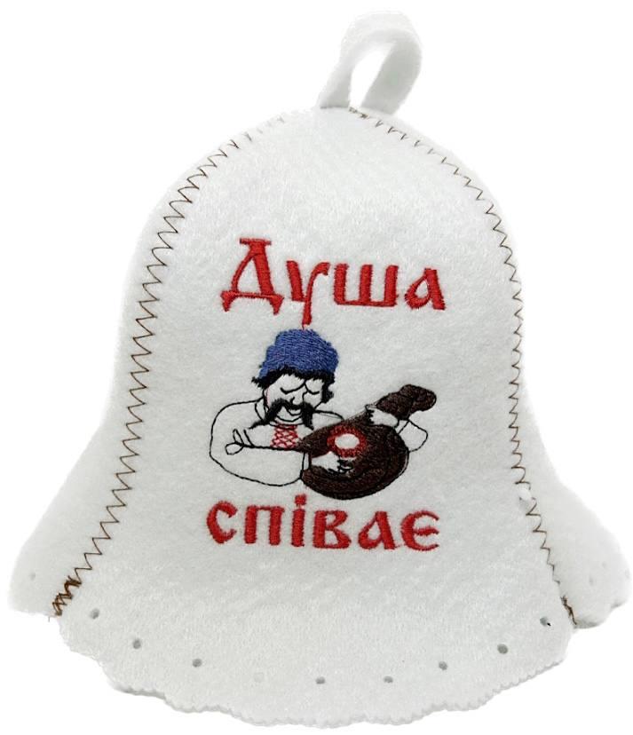 Шапка для лазні та сауни з поліестеру Душа співає(Гуслі)