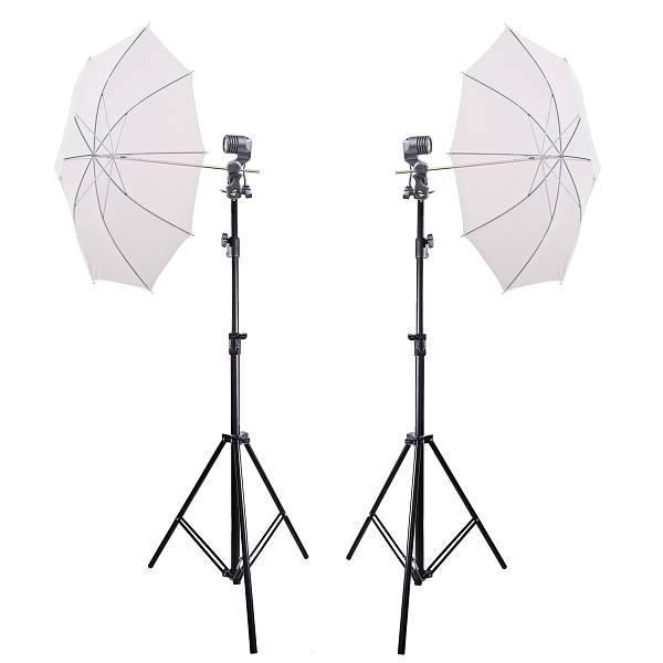 Комплект постійного студійного світла Prolight з парасольками на просвіт 90 см, фото 1