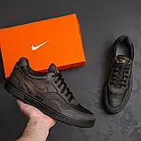 Літні чоловічі кросівки з натуральної шкіри та сітки в коричневому кольорі, фото 6