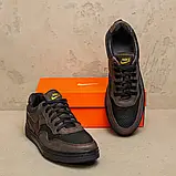 Літні чоловічі кросівки з натуральної шкіри та сітки в коричневому кольорі, фото 7