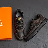 Літні чоловічі кросівки з натуральної шкіри та сітки в коричневому кольорі, фото 8