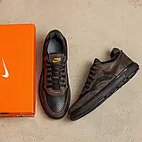 Літні чоловічі кросівки з натуральної шкіри та сітки в коричневому кольорі, фото 9