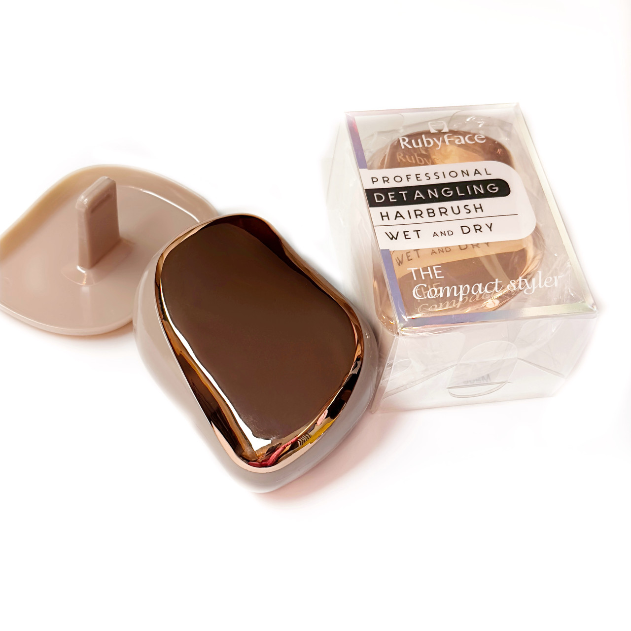 Розчіска для волосся з кришкою Ruby Face, золотиста, фото 1