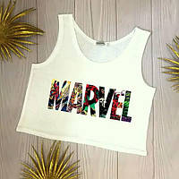 Жіночий літній топ з принтом Марвел
