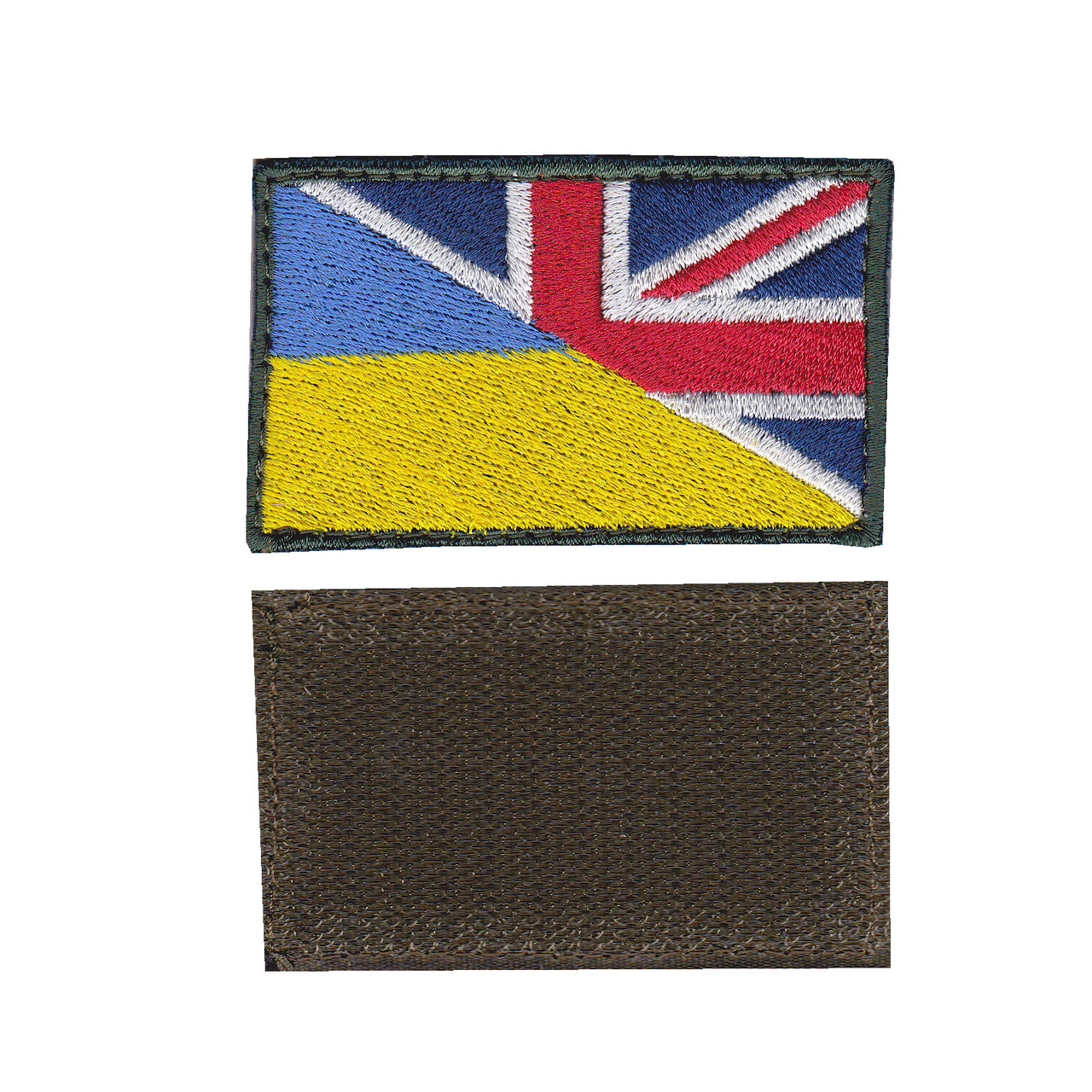 Шеврон ЗСУ, військовий / армійський, україно- британський прапор, на липучці, 5  см * 3,5 см