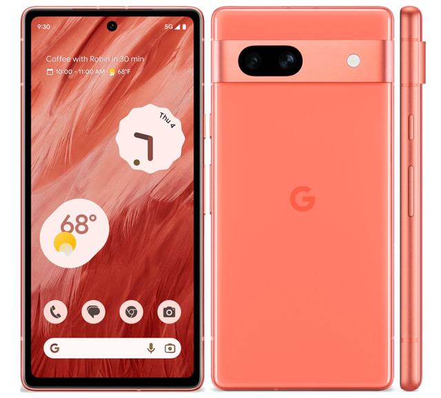 Google Pixel 7a 8/128GB, Coral, cмартфон, Європейська версія