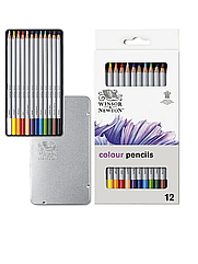 Набір кольорових олівців Colection Coloured Pensil, Winsor&Newton,12 кольорів, метал