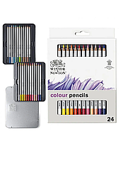 Набір кольорових олівців Colection Coloured Pensil, Winsor&Newton,24 кольори, метал