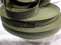 Тесьма сумочная 2.5 см (50 м) хаки плетение елочкой