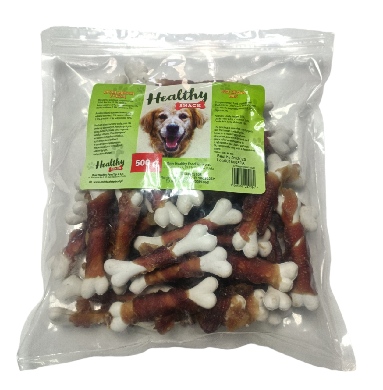 Ласощі для собак Кальцієва кісточка з качкою (ціна за 1 штуку), фото 1