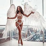 Ефектний еротичний комплект з підв'язками для панчіх - Білий - S/M - Еротична білизна, фото 5