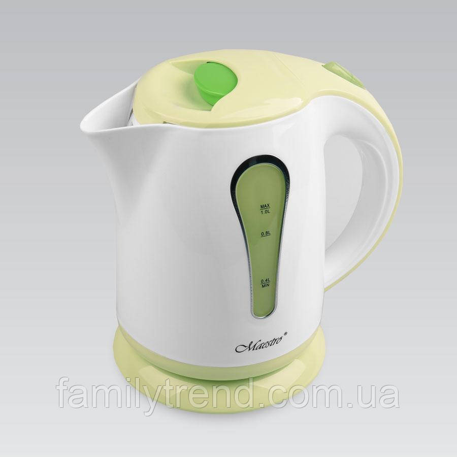 Електричний чайник 1 л дисковий Maestro MR-028-GREEN Електрочайник 1000 Вт для дому, офісу, дачі