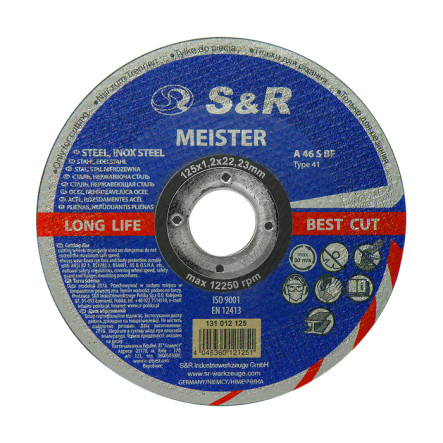 Круг відрізний по м/нерж Meister 125х1,2х22,2мм, фото 1