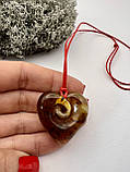 Підвіска ( кулон ) з натурального ( прнсованого) бурштину у формі серця, підвіска з бурштину у формі серця, фото 4