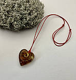 Підвіска ( кулон ) з натурального ( прнсованого) бурштину у формі серця, підвіска з бурштину у формі серця, фото 5
