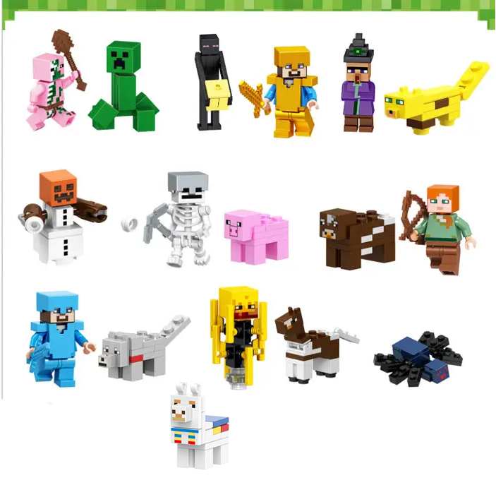 Набір 17 фігурок із гри Minecraft конструктор, фото 1