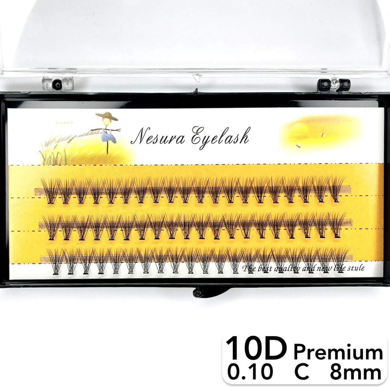 Накладні пучкові вії Nesura Eyelash Premium 10D, 0,10, C, 8 мм, 60 пучків Несура