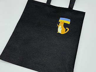 Еко сумка спанбонд 33Х38см "Кіт 💙💛 "