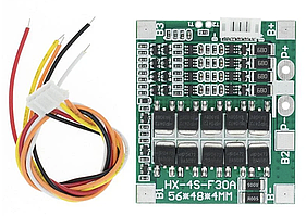 BMS контролер плата із захистом та балансуванням АКБ Li-Ion 18650 4S 30A HX-4S-F30A