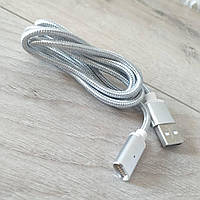 Магнітний кабель синхронізації Value USB 2.1 A 1 м в обплетенні Без насадок Сріблястий (KG-8350)