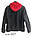 Джинсова куртка чорного кольору з червоним капюшоном розмір  L  (44-46-48), фото 4