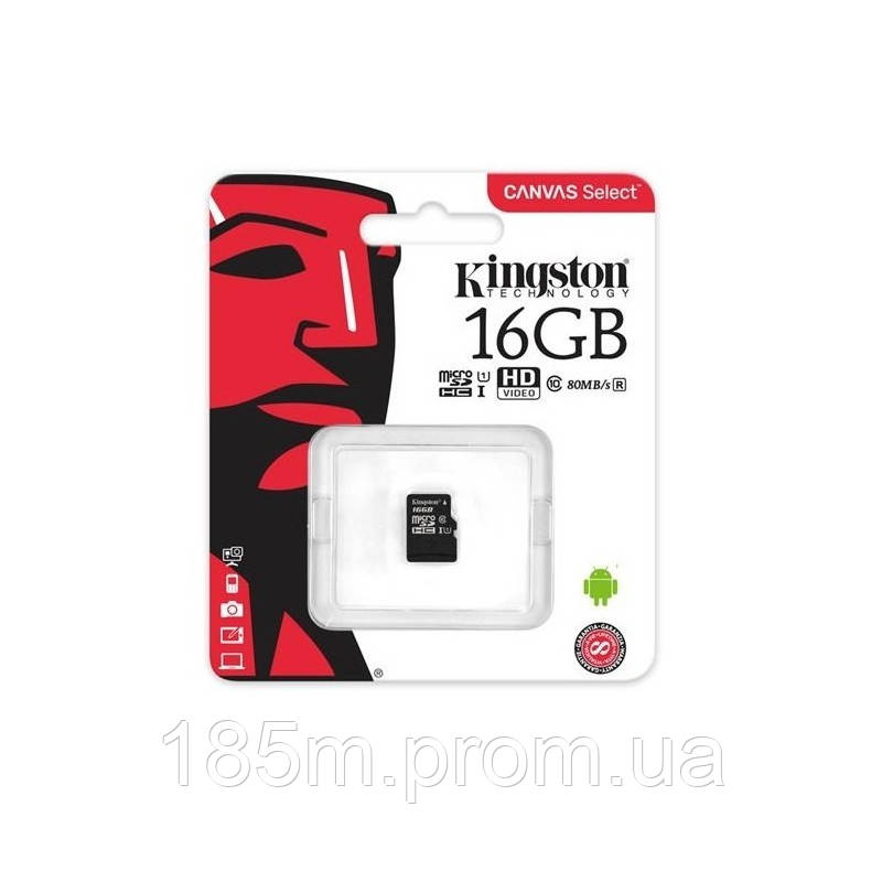 Карта пам'яті KINGSTON 16 ГБ Class 10 micro SD без адаптера